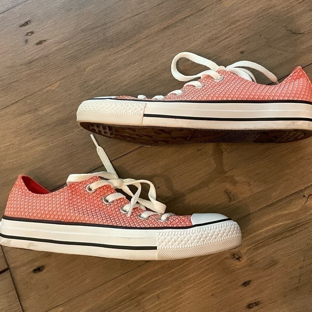 𝅺CONVERSE Chuck Taylor All Star Low Red/Coral white - Picture 5 of 10